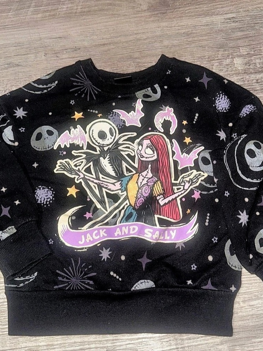 The Nightmare Before Christmas Jack and Sally Girls XS Sweatshirt